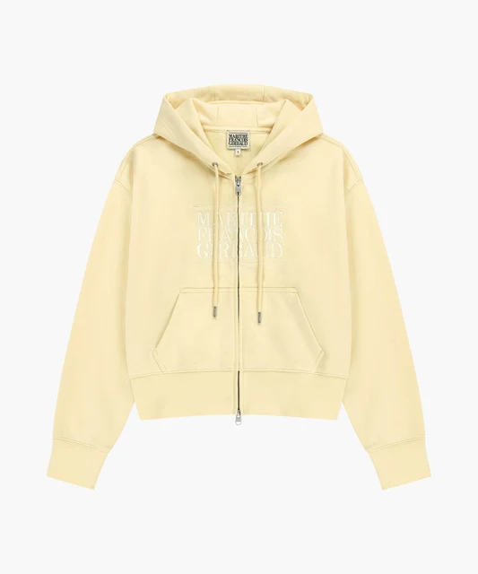 MARITHE FRANCOIS GIRBAUD Classic Logo Crop Hoodie Zip-Up